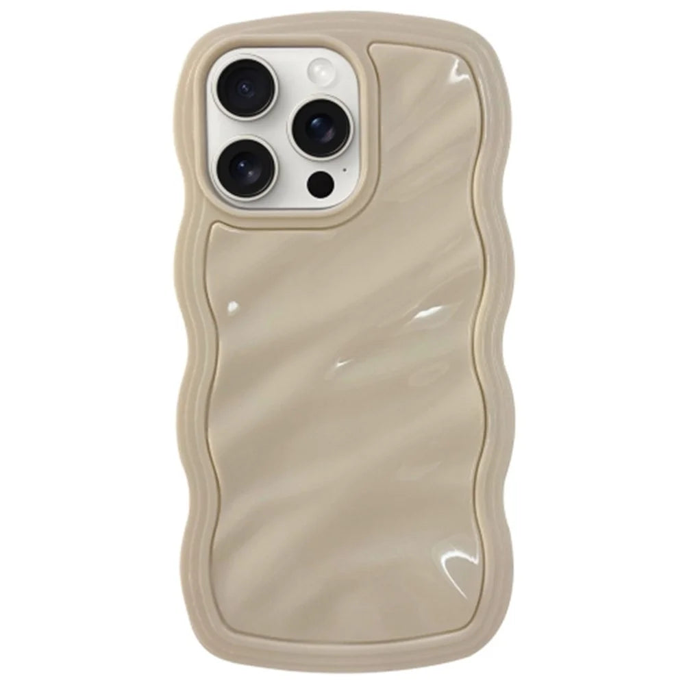 For iPhone 13 Pro Max Case Anti-Scratch TPU Phone Cover with Water Ripple Design - White - 1