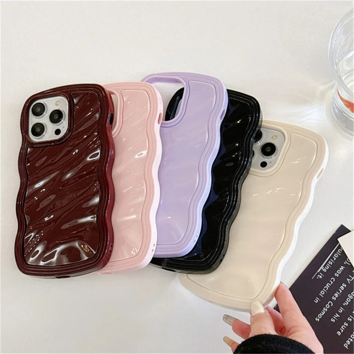 For iPhone 13 Pro Max Case Anti-Scratch TPU Phone Cover with Water Ripple Design - White - 6