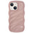 For iPhone 15 TPU Case Wave Frame Water Ripple Mobile Phone Back Cover - Pink - 1