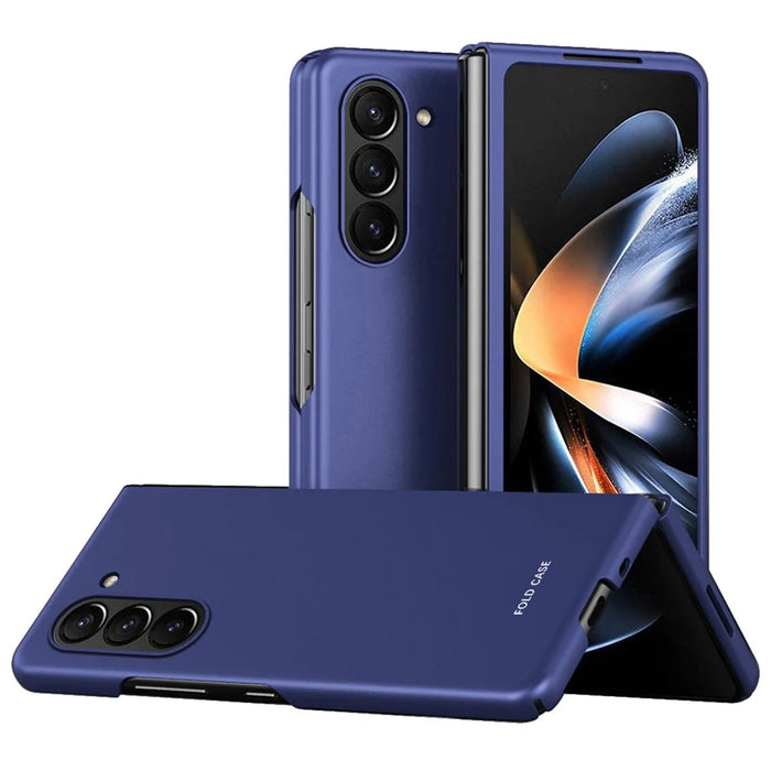 For Samsung Galaxy Z Fold6 5G Matte Case Skin-Touch Hard PC Phone Cover - Sapphire - 1