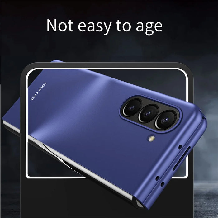 For Samsung Galaxy Z Fold6 5G Matte Case Skin-Touch Hard PC Phone Cover - Sapphire - 3