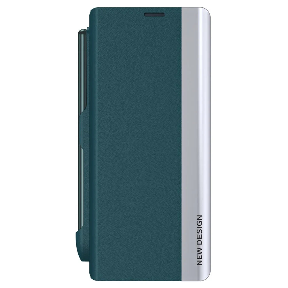 For Samsung Galaxy Z Fold6 5G Case Electroplating Pen Slot Phone Cover with Stylus - Green - 2