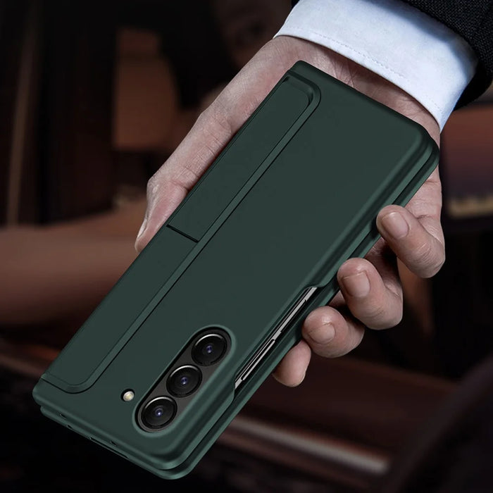 For Samsung Galaxy Z Fold6 5G Case Kickstand Hard PC Slim Phone Cover with Stylus - Green - 6