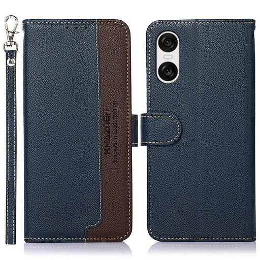 KHAZNEH For Sony Xperia 10 VI Case RFID Blocking Wallet Leather Flip Phone Cover - Blue - 1