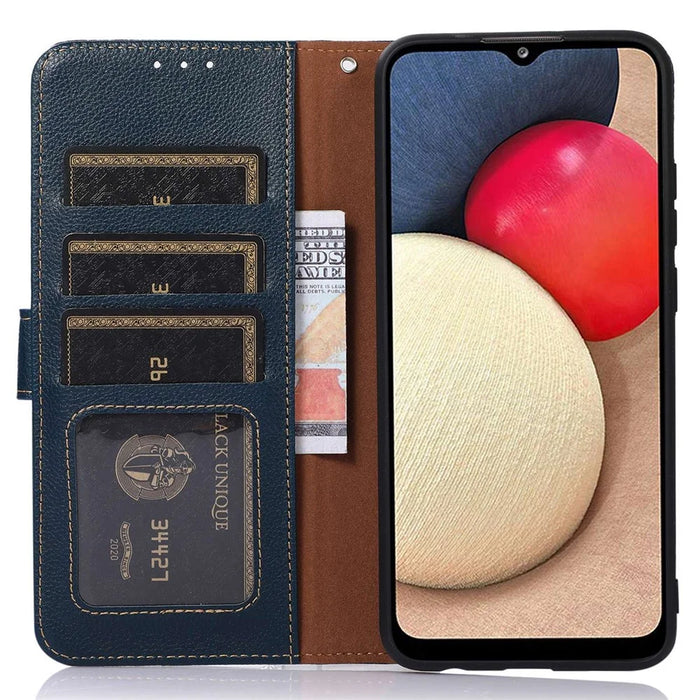 KHAZNEH For Sony Xperia 10 VI Case RFID Blocking Wallet Leather Flip Phone Cover - Blue - 4