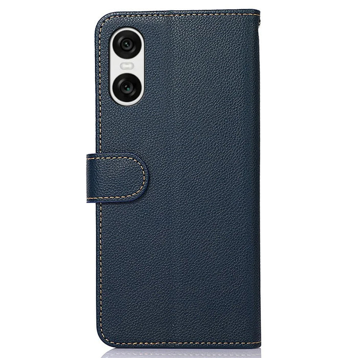 KHAZNEH For Sony Xperia 10 VI Case RFID Blocking Wallet Leather Flip Phone Cover - Blue - 7