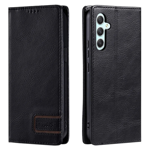 TTUDRCH Style 007 For Samsung Galaxy M55 5G / C55 5G / F55 5G Leather Wallet Case RFID Blocking Phone Cover - Black - 1