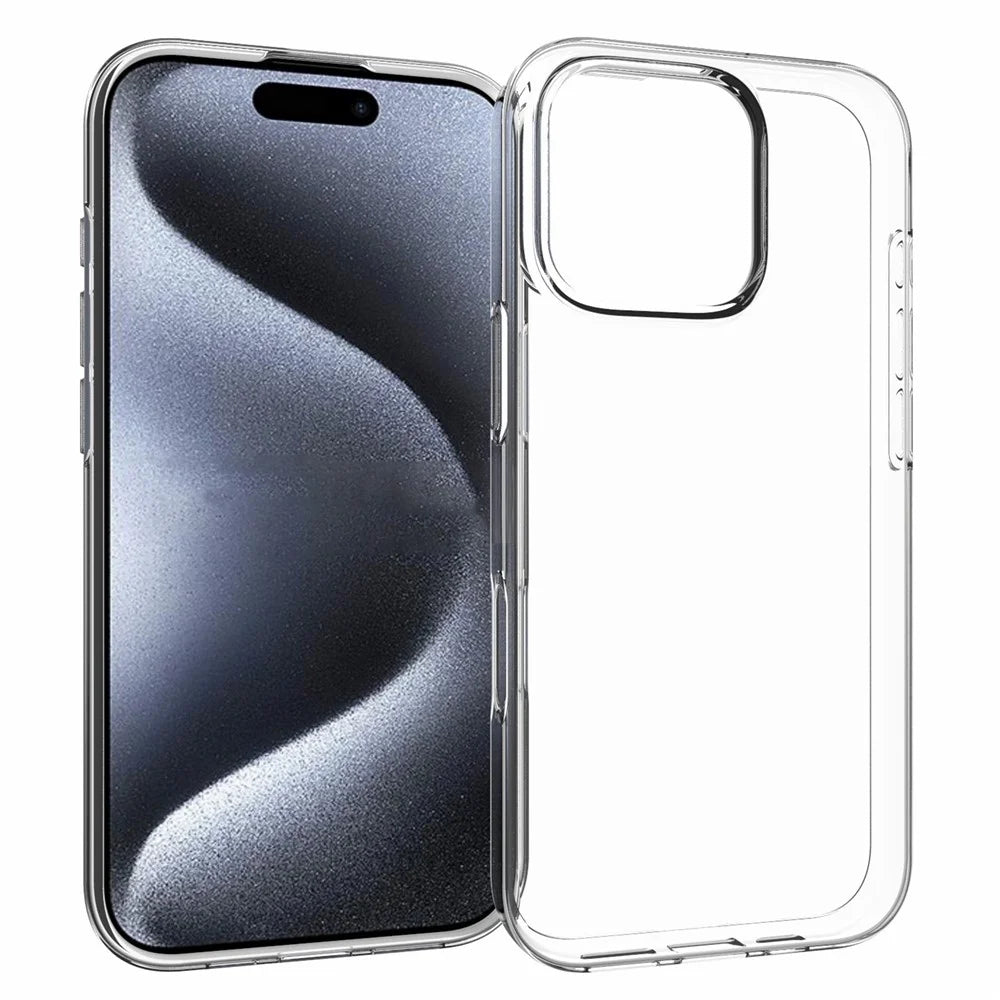 For iPhone 16 Pro Case Watermark-Free Anti-Scratch Clear TPU Phone Cover - 1