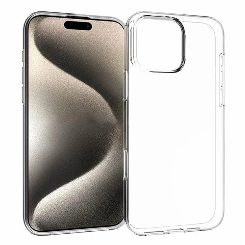 For iPhone 16 Pro Max Clear Case Glossy Surface Watermark-Free TPU Phone Cover - 1