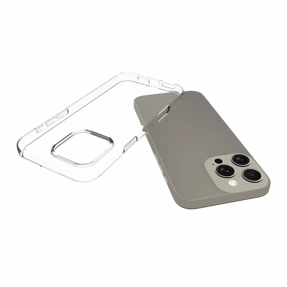 For iPhone 16 Pro Max Clear Case Glossy Surface Watermark-Free TPU Phone Cover - 3