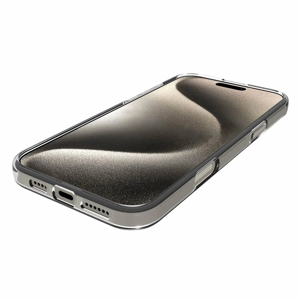 For iPhone 16 Pro Max Clear Case Glossy Surface Watermark-Free TPU Phone Cover - 5