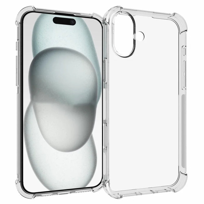 For iPhone 16 Plus Slim-Fit Phone Case TPU Shell Non-Slip HD Transparent Mobile Phone Cover - 1