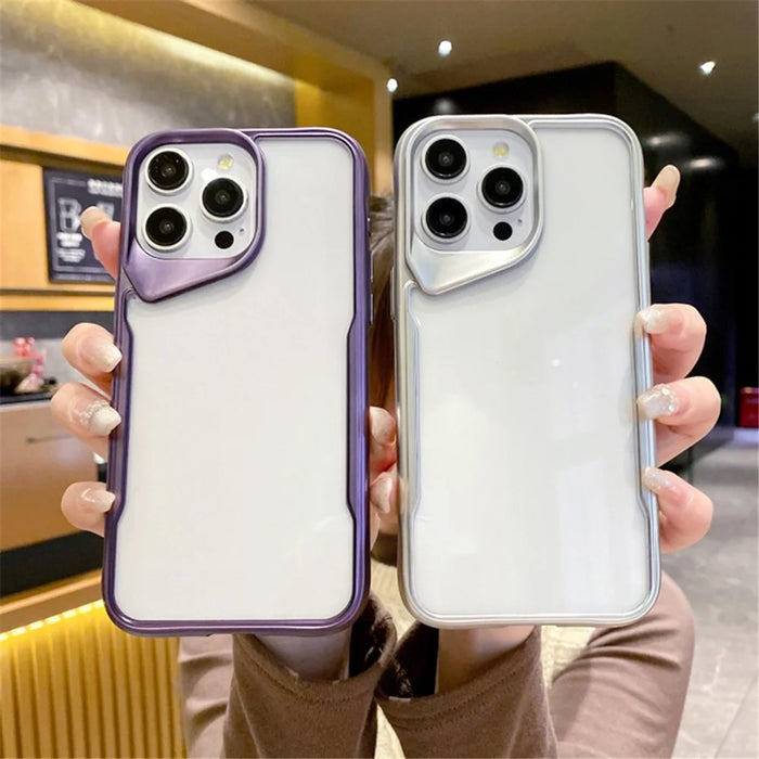 For iPhone 14 Pro Max Clear Case Coloful Frame PC+TPU Protective Phone Cover - Silver - 2