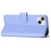 YX0070 For iPhone 15 Plus Case Carbon Fiber Texture Full Protection Leather Wallet Phone Cover - Light Purple - 4