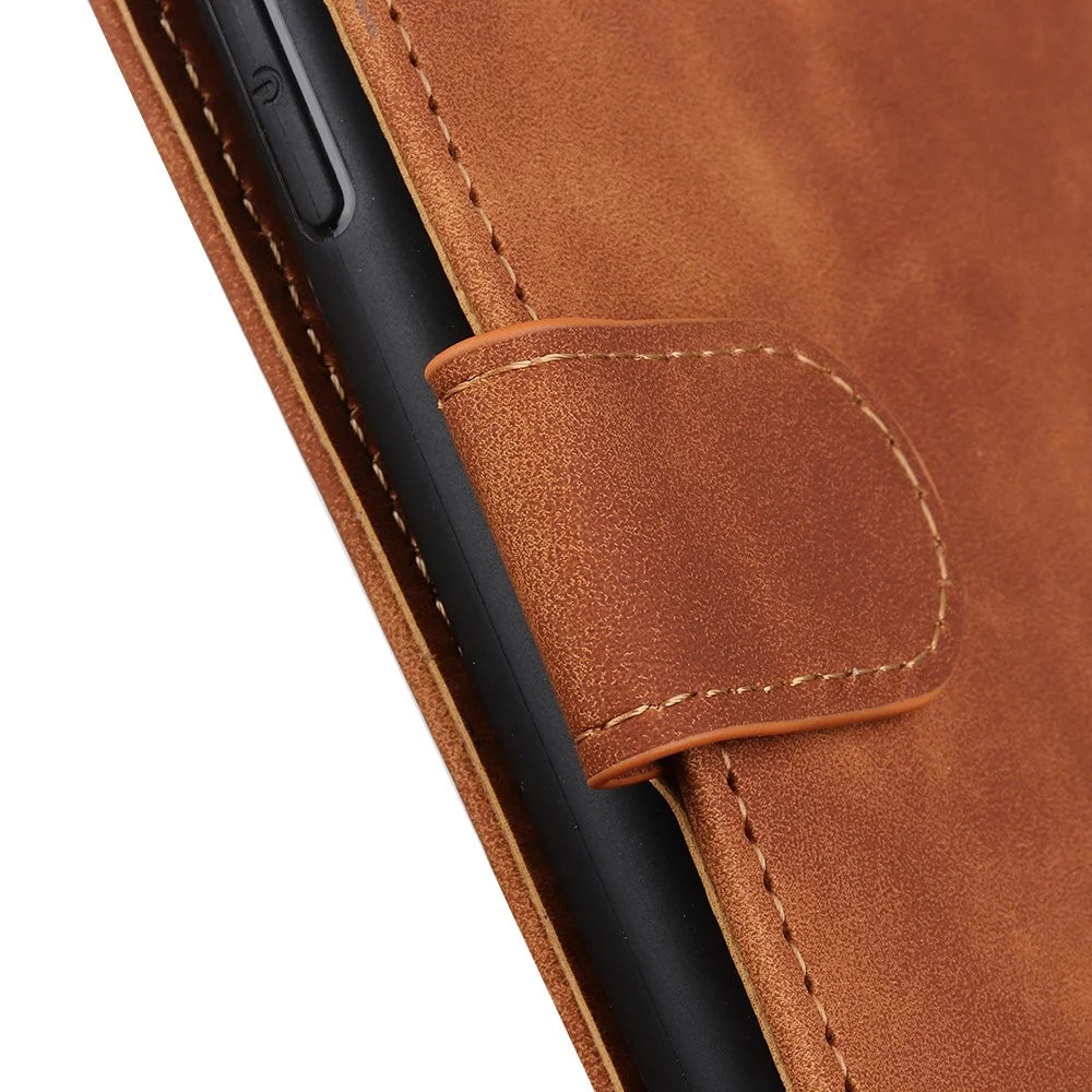 KHAZNEH For Sony Xperia 10 VI Case Retro Leather Stand Folio Phone Cover - Brown - 4