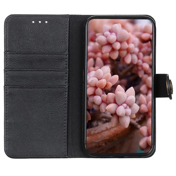 KHAZNEH For Sony Xperia 1 VI Magnetic Phone Case Wallet Cowhide Texture Drop Protection Cover - Black - 2