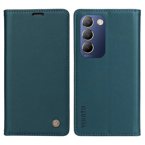 YIKATU YK-001 For vivo V40 SE 5G / Y100 5G (Indonesia) / Y200e 5G / V30 Lite 5G (India) PU Leather Cover - Green - 1