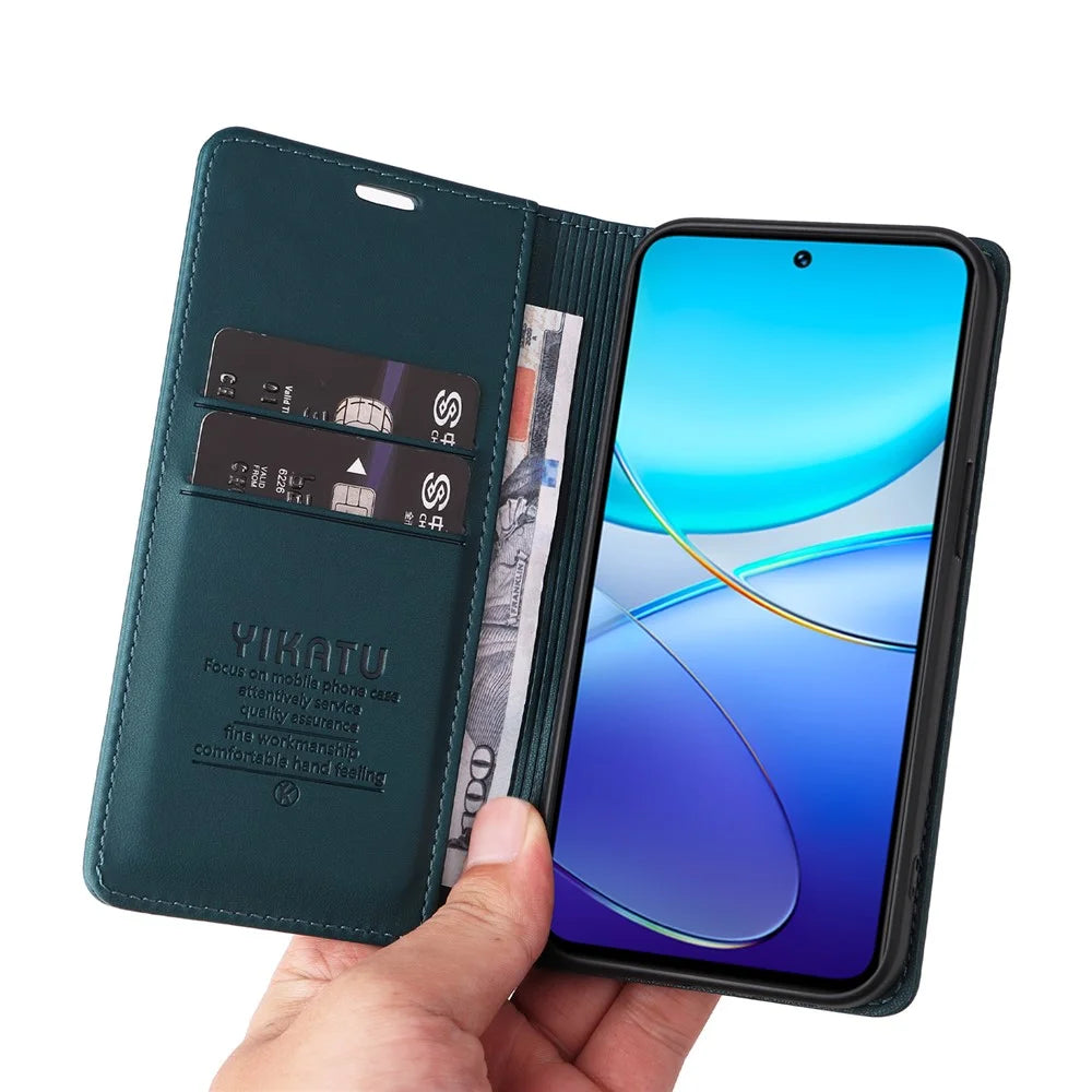 YIKATU YK-001 For vivo V40 SE 5G / Y100 5G (Indonesia) / Y200e 5G / V30 Lite 5G (India) PU Leather Cover - Green - 5