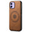 DENIOR A11 For iPhone 12 / 12 Pro Magnetic Case Retro PU+PC+TPU Shockproof Phone Cover - Brown - 1