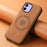 DENIOR A11 For iPhone 12 / 12 Pro Magnetic Case Retro PU+PC+TPU Shockproof Phone Cover - Brown - 5