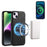 DENIOR A11 For iPhone 13 / 14 Magnetic Case Retro Leather Coated PC+TPU Anti-Scratch Cover - Black - 2