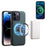 DENIOR A11 For iPhone 14 Pro Max Magnetic Case Retro Leather+ PC+TPU Protective Phone Cover - Blue - 2