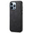 DENIOR A11 For iPhone 13 Pro Case Retro Leather+ PC+TPU Magnetic Phone Cover - Black - 1