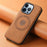 DENIOR A11 For iPhone 13 Pro Max Magnetic Case Leather+PC+TPU Retro Phone Cover - Brown - 5
