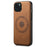 DENIOR A11 For iPhone 15 Plus Case Compatible with MagSafe Leather Coated PC+TPU Phone Cover - Brown - 1