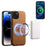 DENIOR A11 For iPhone 15 Plus Case Compatible with MagSafe Leather Coated PC+TPU Phone Cover - Brown - 2