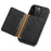 DENIOR D13   Phone Case for iPhone 14 Pro PC+TPU+PU Leather Phone Protector with Detachable Magnetic Card Holder - Black - 3