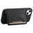 DENIOR D13 For iPhone 14 Plus Magnetic Leather+TPU+PC Bump Proof Phone Cover with Card Bag - Black - 2