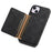 DENIOR D13 For iPhone 14 Plus Magnetic Leather+TPU+PC Bump Proof Phone Cover with Card Bag - Black - 3