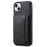 DENIOR D13 For iPhone 14 Plus Magnetic Leather+TPU+PC Bump Proof Phone Cover with Card Bag - Black - 5