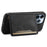 DENIOR D13 For iPhone 13 Pro Case Leather Phone Protective Cover with Detachable Magnetic Card Holder - Black - 2