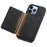 DENIOR D13 For iPhone 13 Pro Case Leather Phone Protective Cover with Detachable Magnetic Card Holder - Black - 3