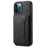 DENIOR D13 For iPhone 12 Pro Max Case Retro Texture PU+TPU+PC Magnetic Phone Case with Card Bag - Black - 5