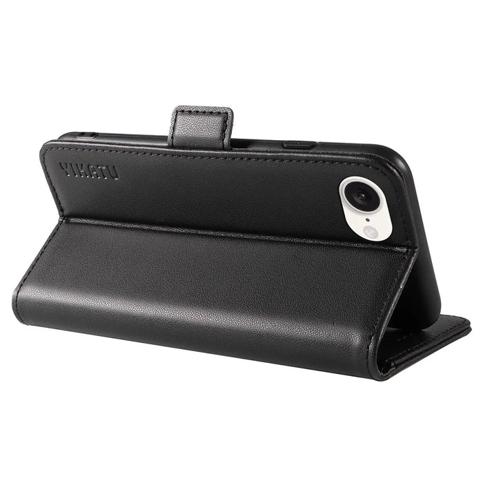 YIKATU YK-003 For iPhone 17e / 16e Case Leather Wallet Phone Cover Mobile Accessories   - Black - 4