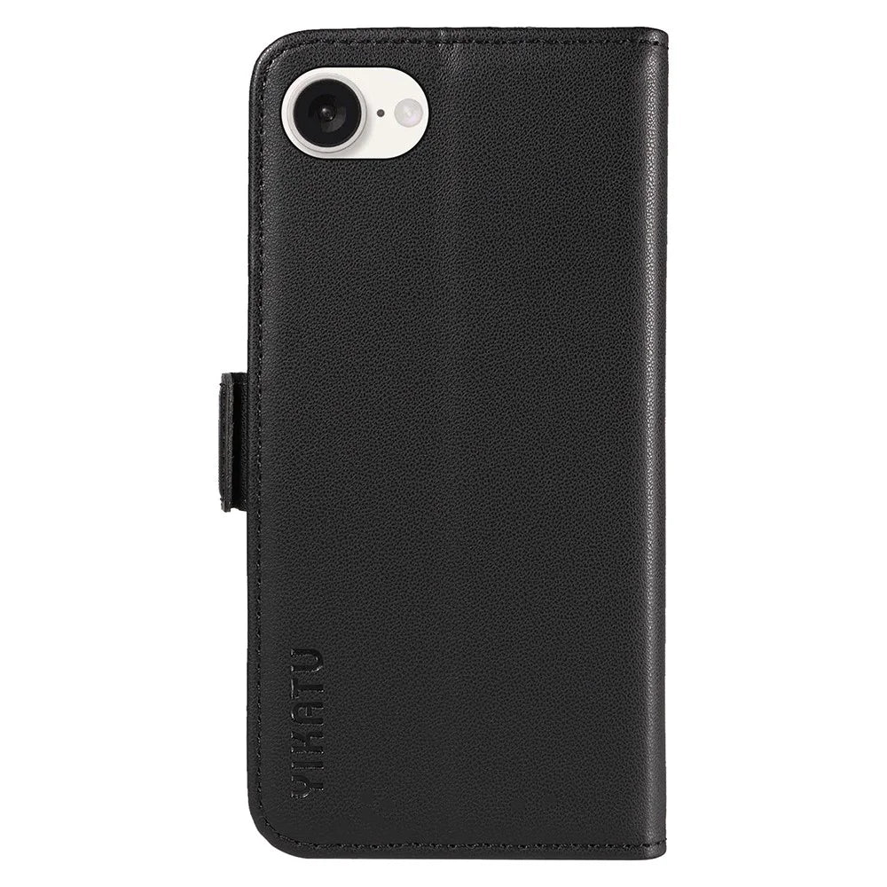 YIKATU YK-003 For iPhone 17e / 16e Case Leather Wallet Phone Cover Mobile Accessories   - Black - 7