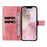 For iPhone 17e / 16e Phone Case with Stand Cat Tree Pattern Leather Wallet Mobile Cover - Pink - 2