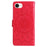 For iPhone 17e / 16e Phone Case Sunflower Imprinted Leather Wallet Stand Cover with Strap - Red - 7