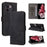 For vivo V30e 5G Case RFID Blocking Leather Wallet Phone Cover with Strap - Black - 6