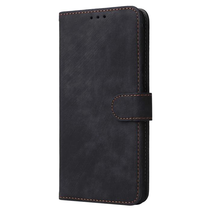 For vivo V30e 5G Case RFID Blocking Leather Wallet Phone Cover with Strap - Black - 7
