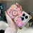 For iPhone 14 Pro Max Case Ring Kickstand Flower Butterfly Pattern TPU+PC Phone Cover - Pink - 3