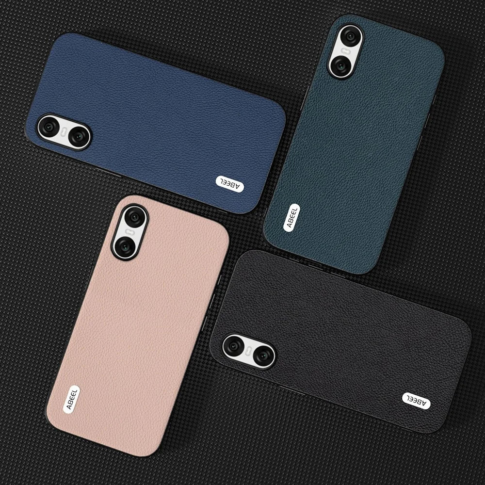 ABEEL For Sony Xperia 10 VI Case Cowhide Leather Litchi Texture Back Phone Cover - Blue - 3