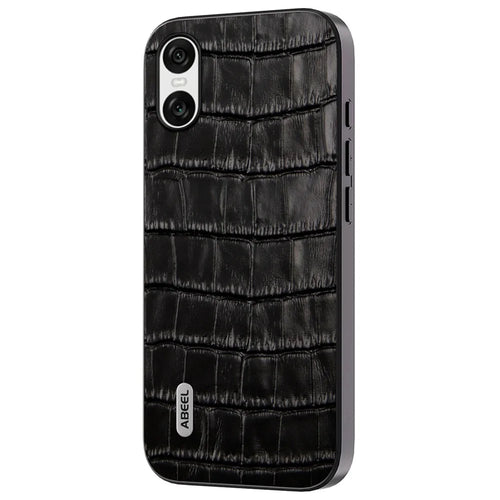 ABEEL For Sony Xperia 10 VI Cell Phone Cases Genuine Cow Leather+PC+TPU Drop-Proof Cover - Black - 1
