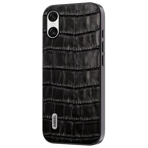 ABEEL For Sony Xperia 10 VI Cell Phone Cases Genuine Cow Leather+PC+TPU Drop-Proof Cover - Black - 1