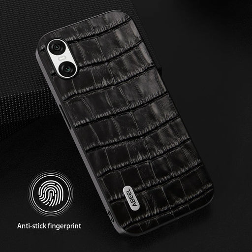 ABEEL For Sony Xperia 10 VI Cell Phone Cases Genuine Cow Leather+PC+TPU Drop-Proof Cover - Black - 2