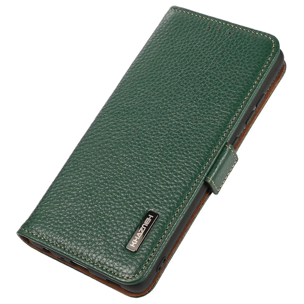 KHAZNEH For Sony Xperia 1 VI Case Side-Magnetic Genuine Cow Leather RFID Blocking Cover - Green - 6
