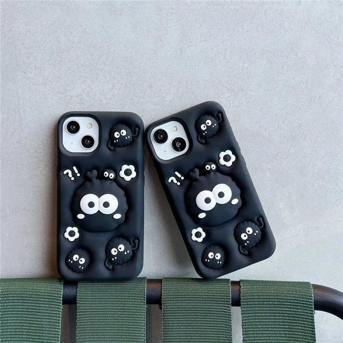 For iPhone 14 Cover Cartoon Briquette Kickstand Shockproof Silicone Phone Case - 5